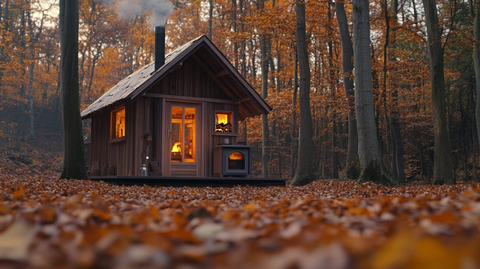 秋季森林木屋别墅