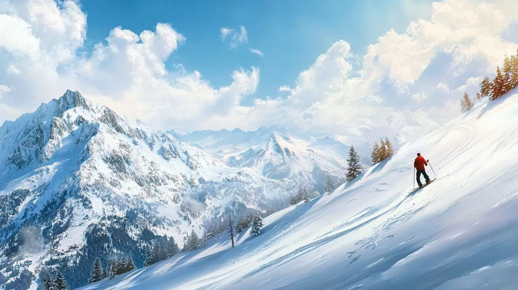 冬季户外登山雪景