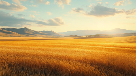 自然风光金色麦田