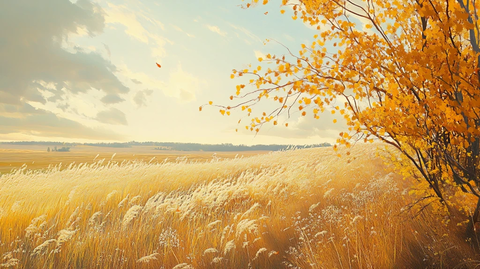 秋天唯美毛毛草