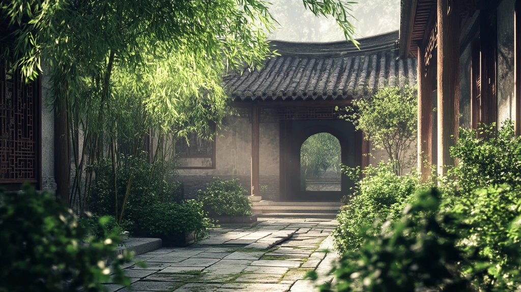 影视小品庭院背景