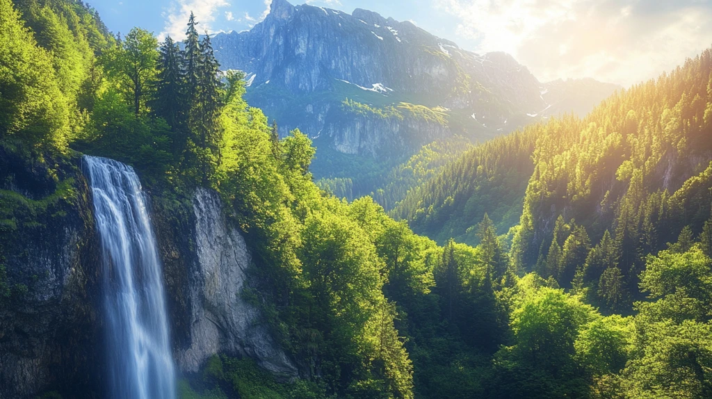 唯美风景山间流水