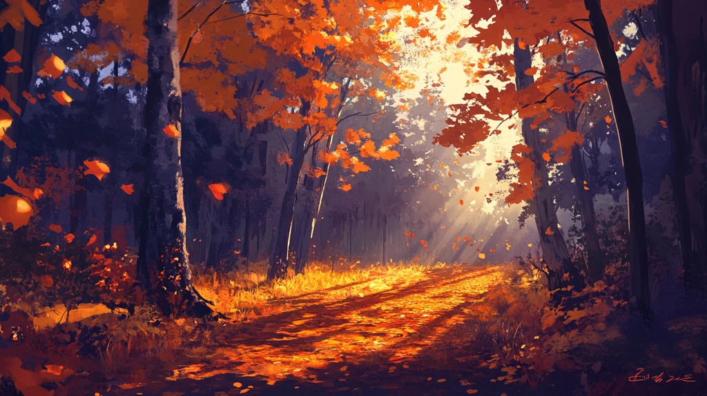 秋天森林画秋天壁纸