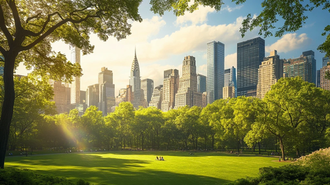 绿色纽约风景名胜艺术