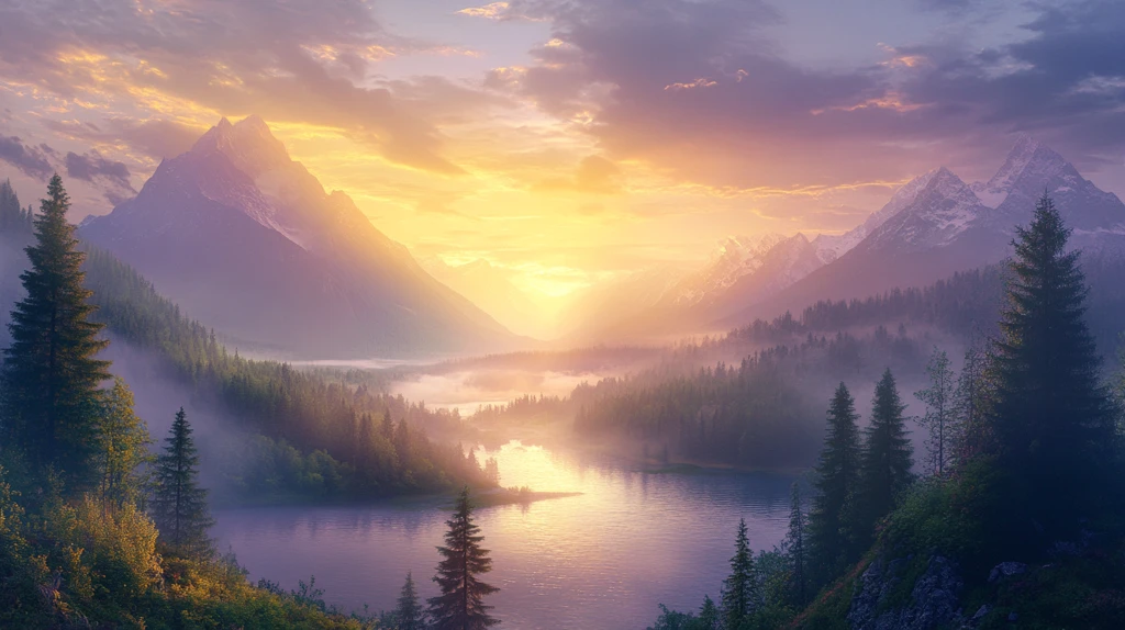 大幅高清山水日出