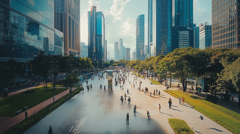 商业区广场景象