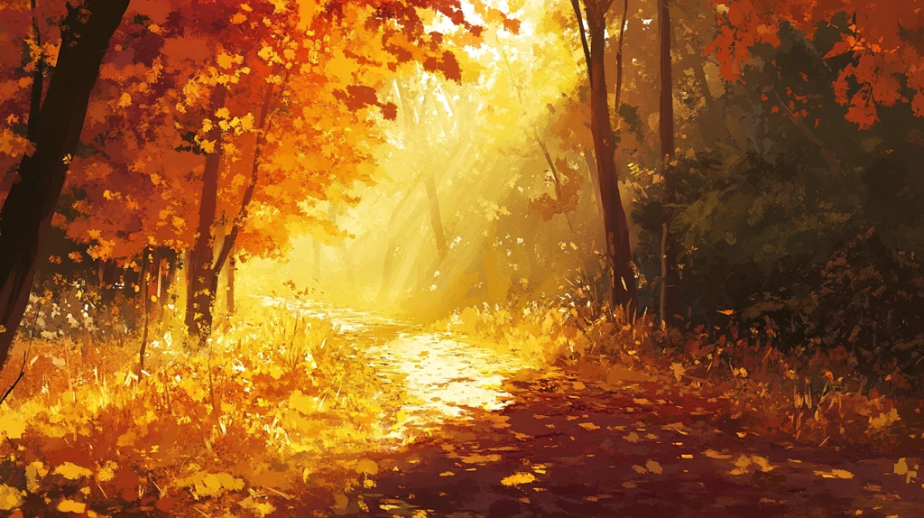 秋天森林画秋天壁纸