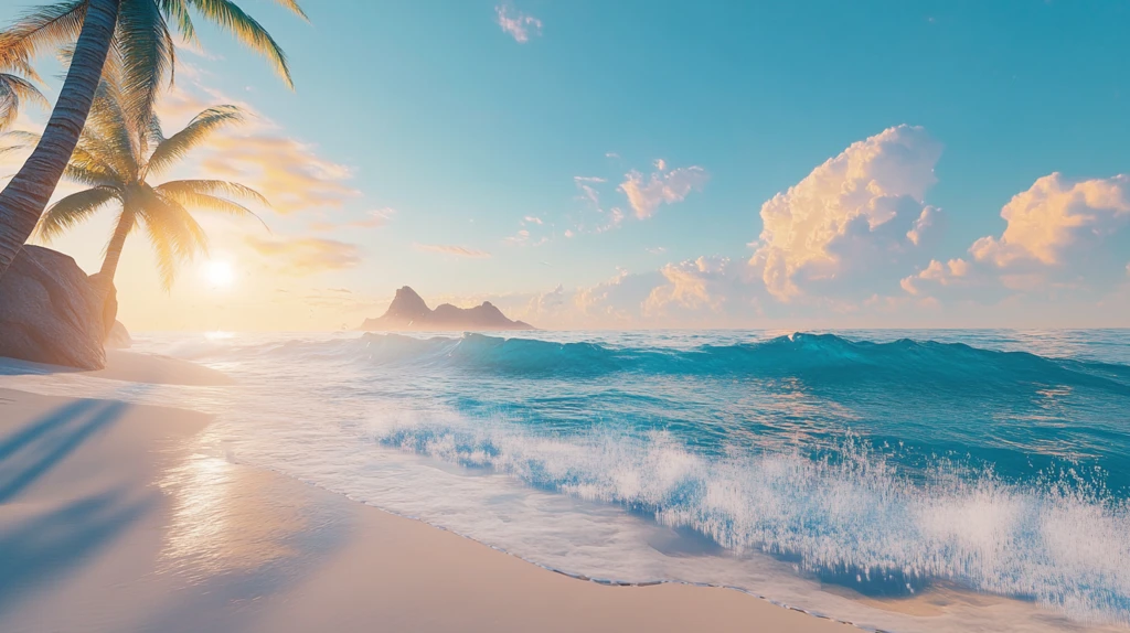 唯美韵律自然海边背景