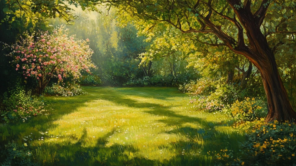 电脑装饰油画阳光森林