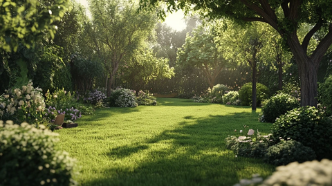 中式小区绿植植被草地