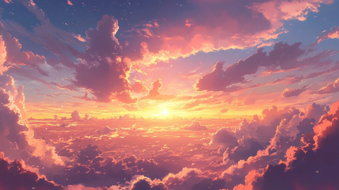 日本动漫风格晚霞