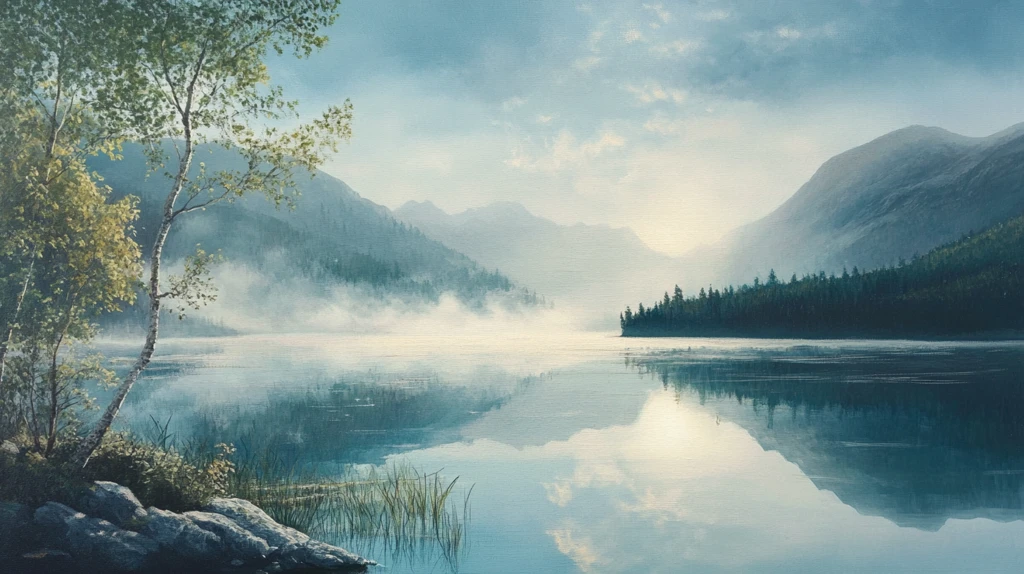 唯美湖泊风景画