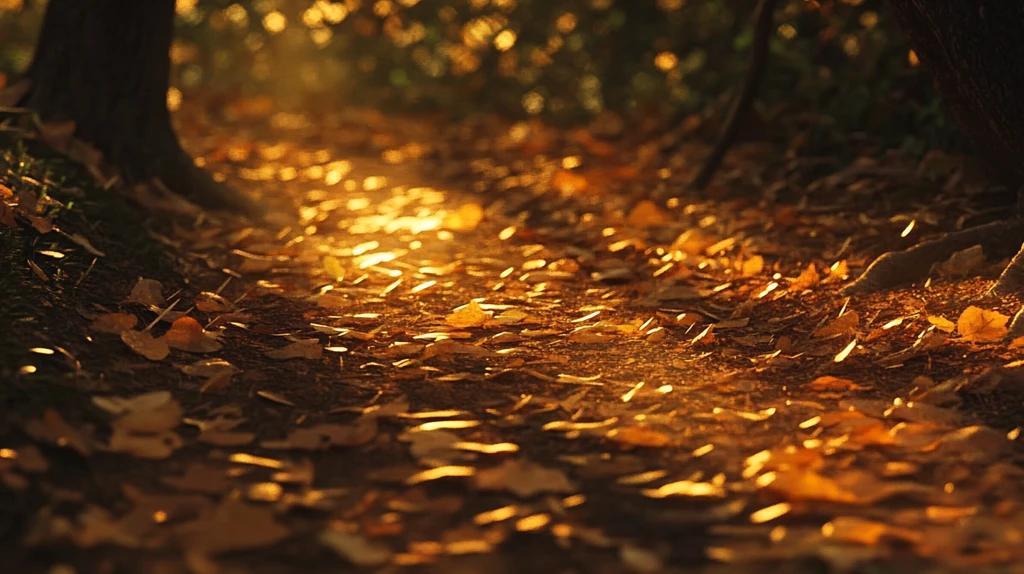 黄叶满地光影斑驳