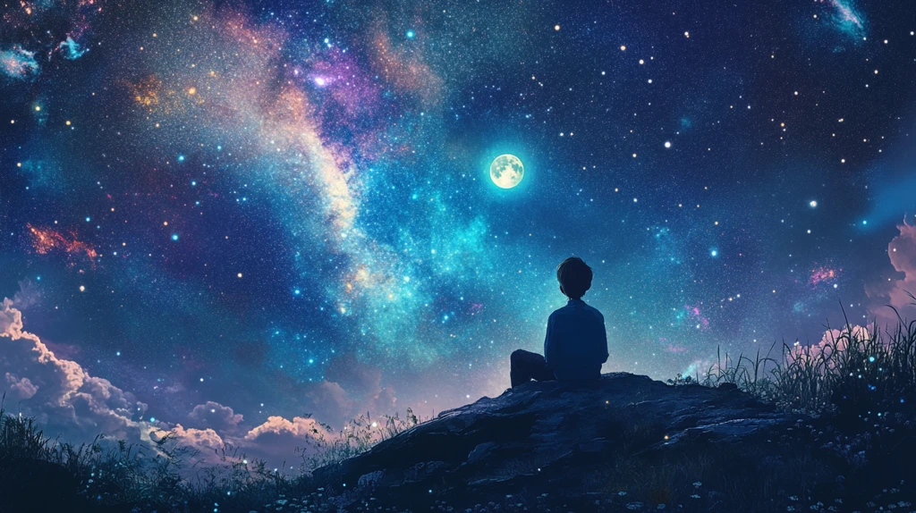 星辰大海男孩背影