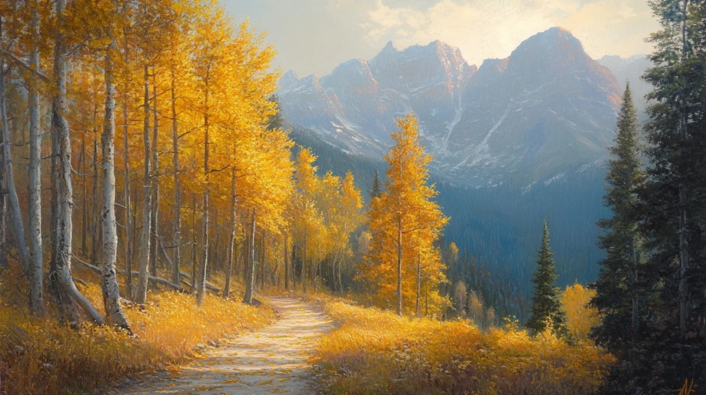 秋天森林画秋天壁纸