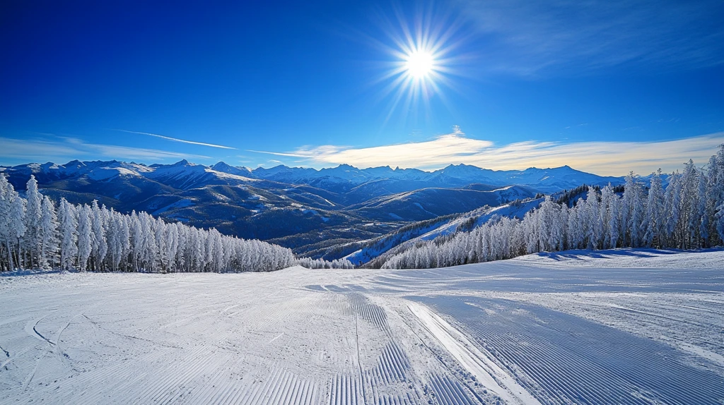 阳光下冰天雪地