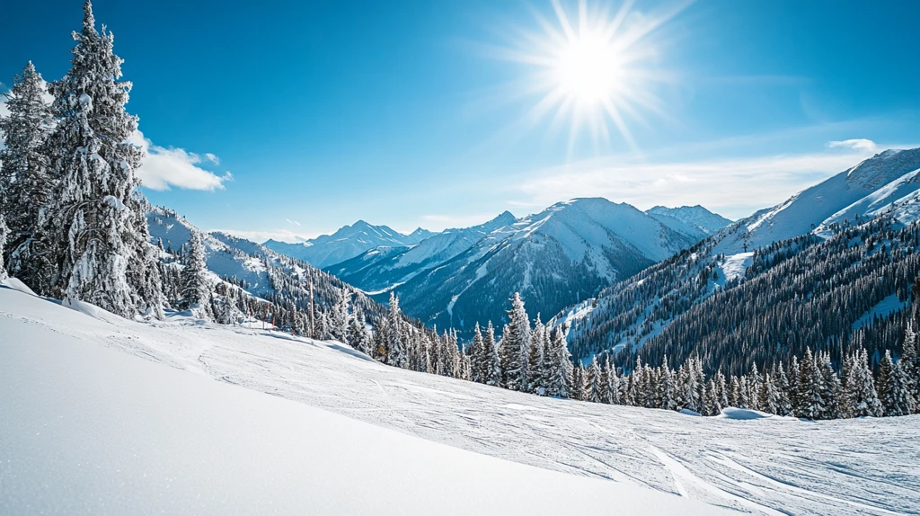 阳光下冰天雪地