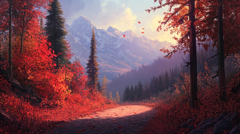 秋天森林画秋天壁纸