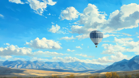 热气球插画场景