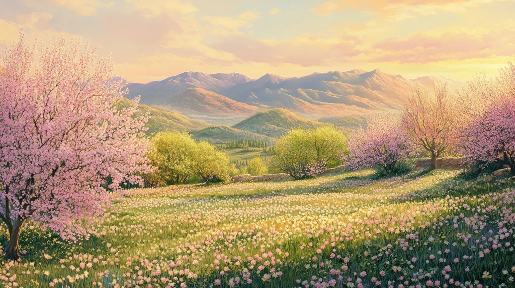 唯美梦幻花田场景
