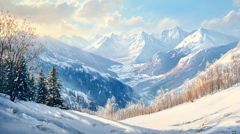 雪山风景画