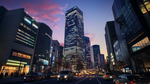 黄昏的银座街头