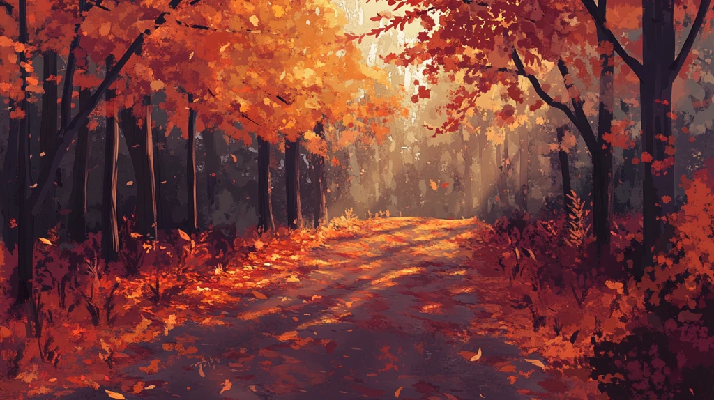 秋天森林画秋天壁纸