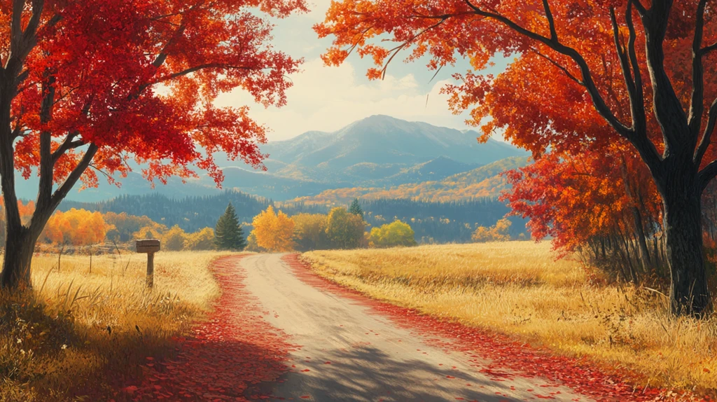 唯美秋景秋天小道