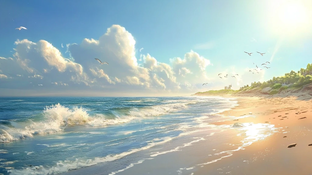 唯美韵律自然海边背景