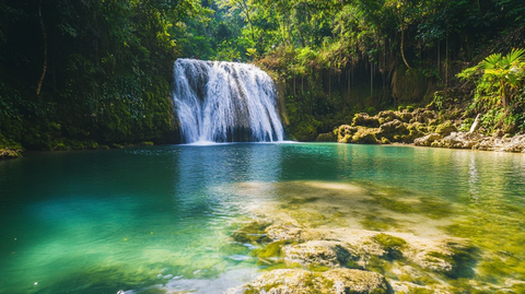 翠谷瀑布山水风光