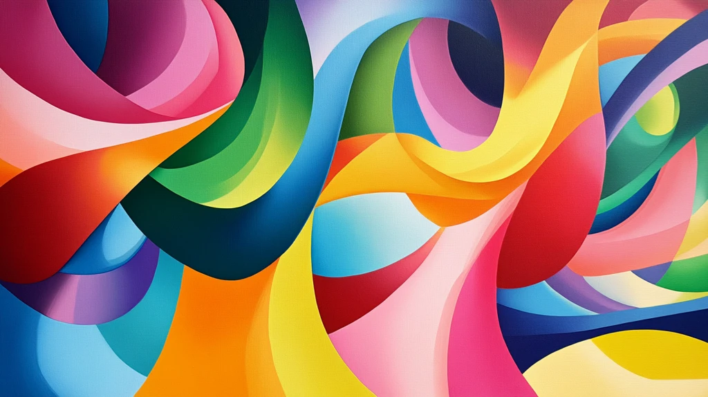 多彩曲线唯美高雅形状