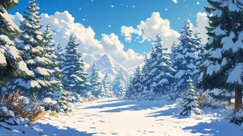 冬天风景插画