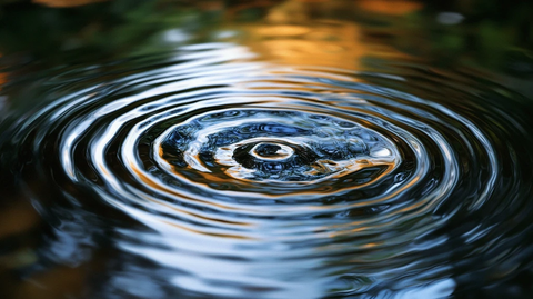 水滴在水面上的波纹