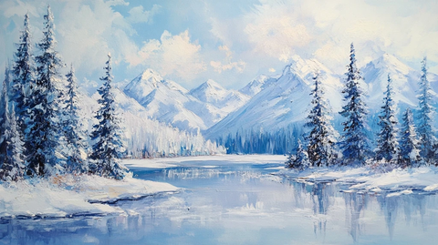 雪景油画