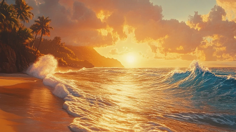 唯美韵律自然海边背景