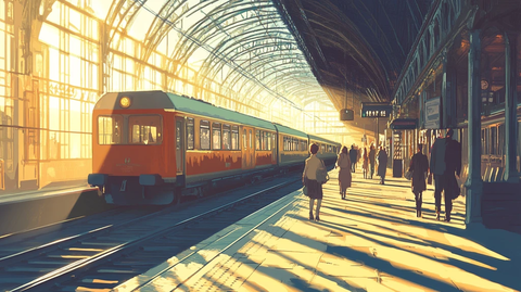 火车站插画