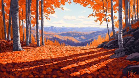 秋天森林画秋天壁纸