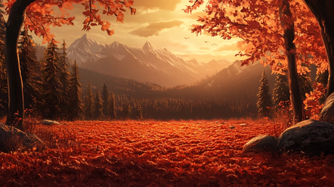 秋天森林画秋天壁纸