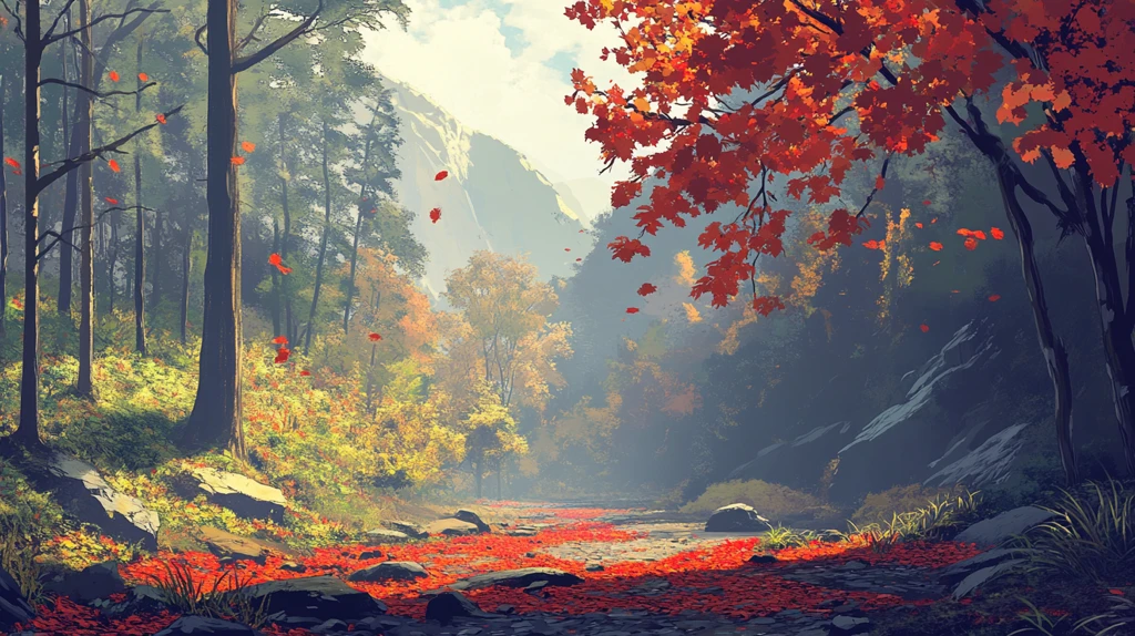 秋天森林画秋天壁纸