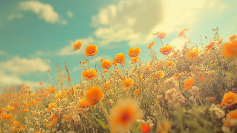 唯美梦幻花田场景