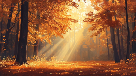 秋天森林画秋天壁纸