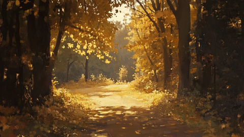 秋天森林画秋天壁纸