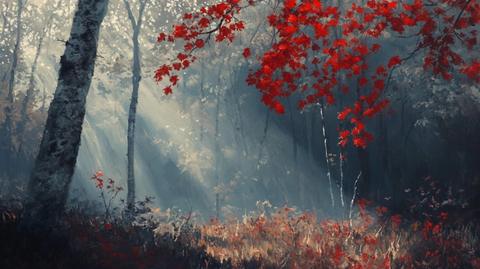 秋天森林画秋天壁纸