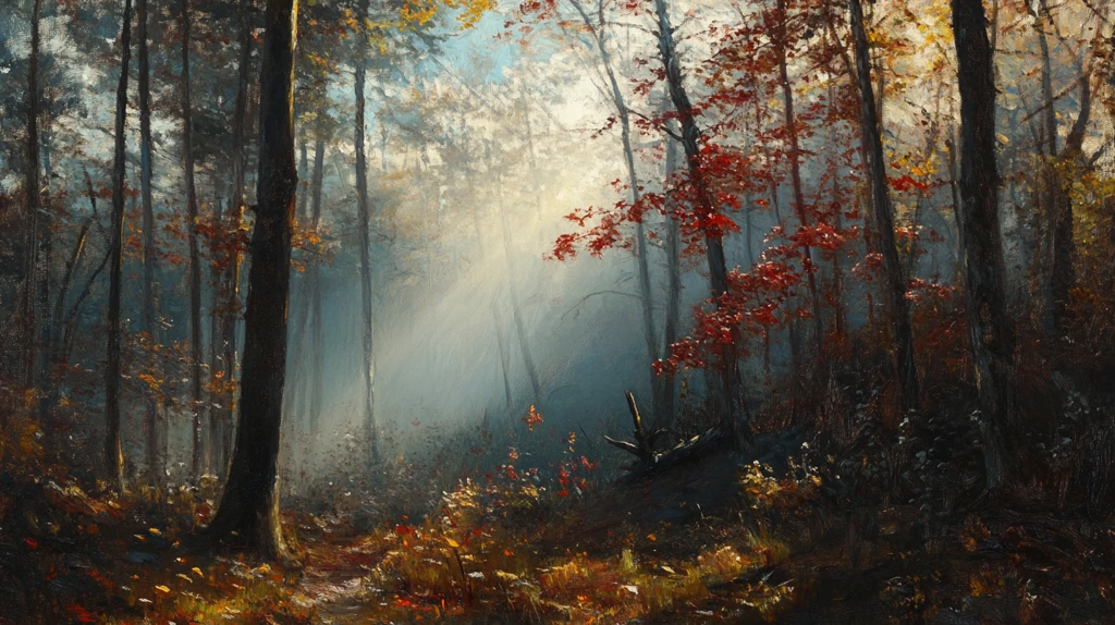 秋天森林画秋天壁纸