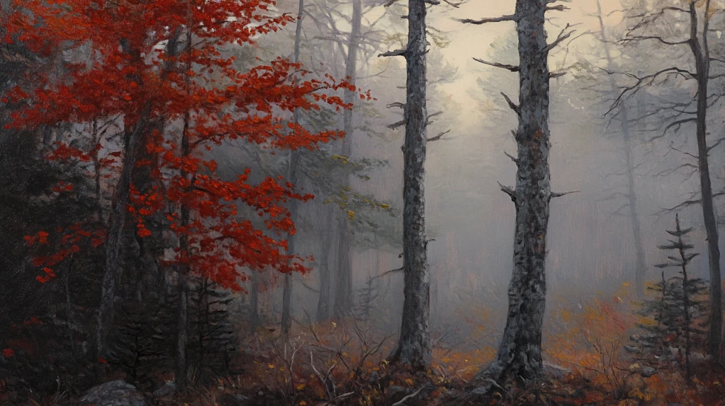 秋天森林画秋天壁纸