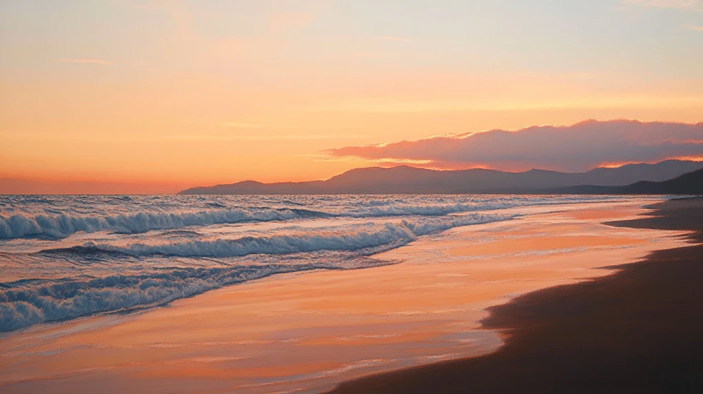盐洲岛日出海潮
