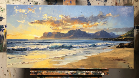 欧美手绘海景油画