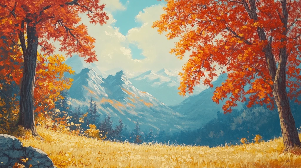 秋天森林画秋天壁纸