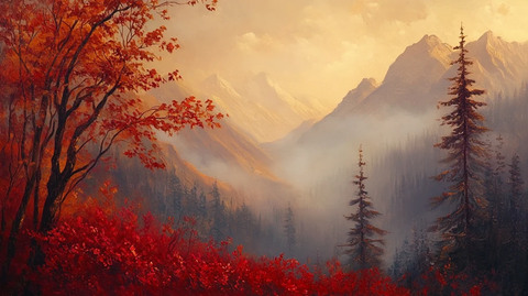 秋天森林画秋天壁纸