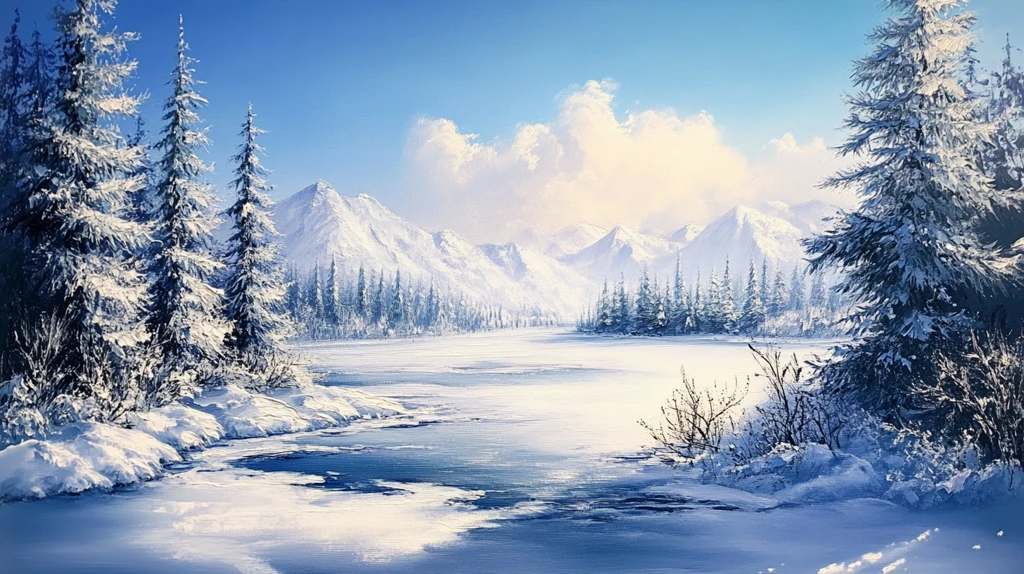 电脑装饰画不冻河